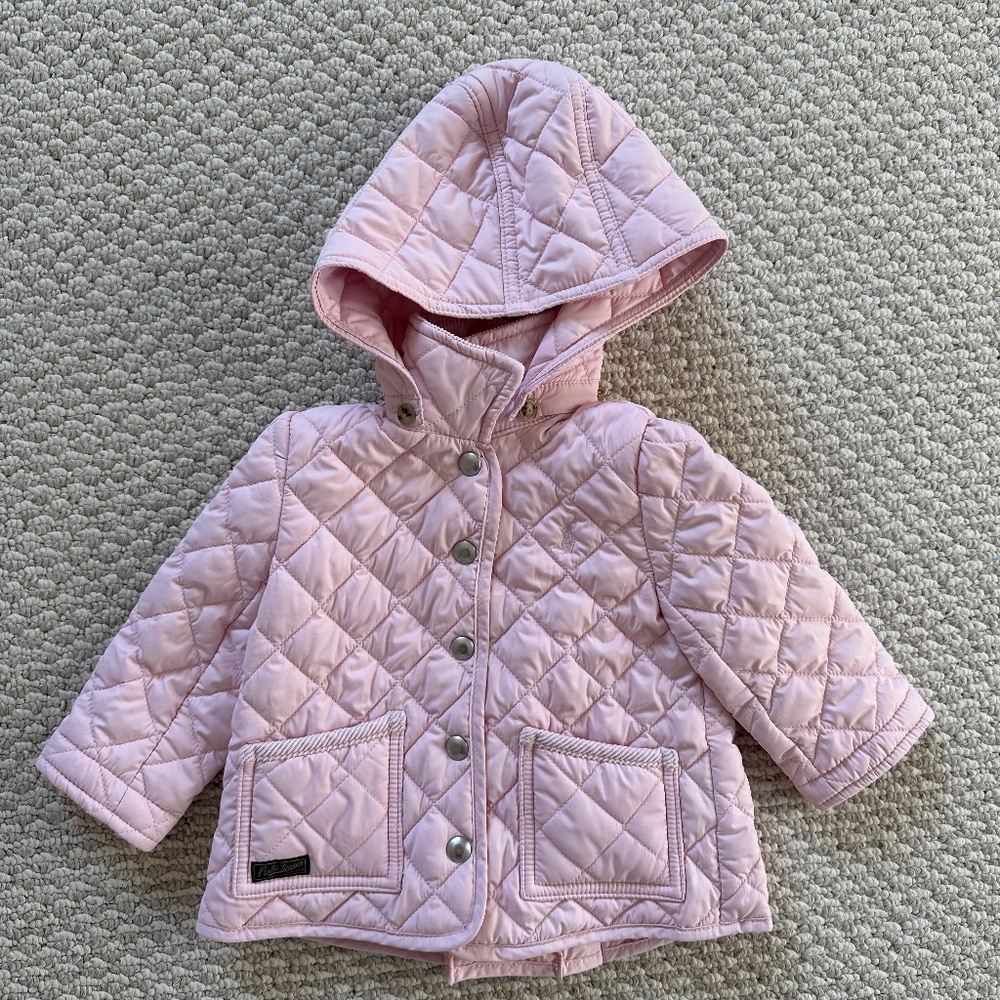 Pink Quilted Baby Barn Jacket - Ralph Lauren